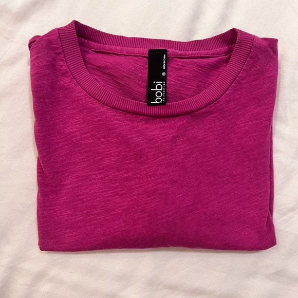 Bobi Los Angeles Short Sleeve Crop Top Pink size M. NWOT - Picture 3 of 4